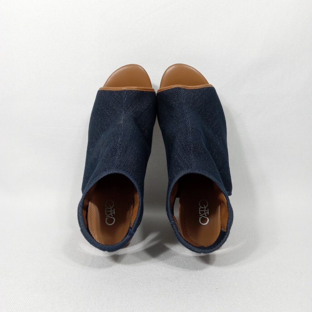CATO Navy Blue Jean Denim Look Open-Toe Sandals Womens Size 8 - Picture 6 of 16